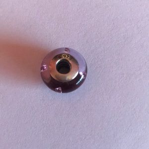 Pink charm with crystals fits Pandora bracelets